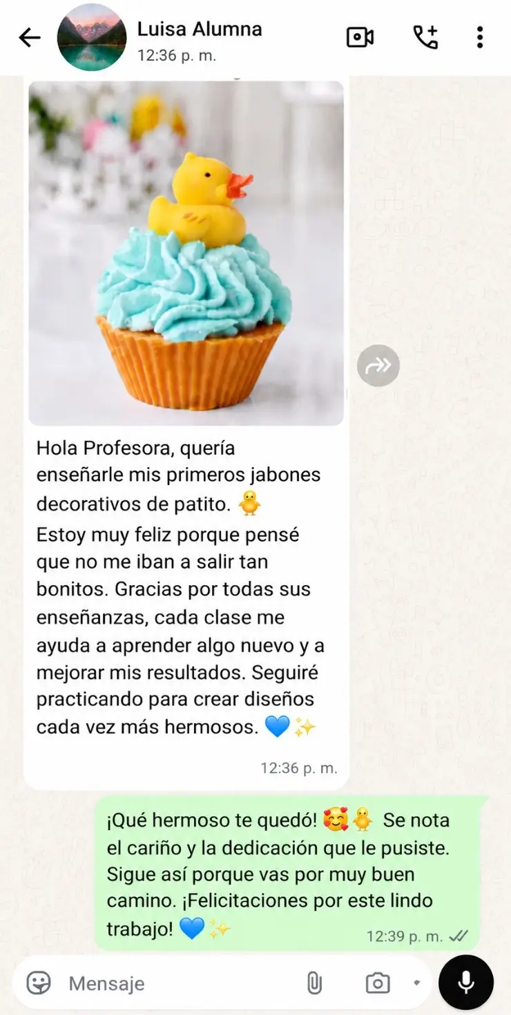 Resultado de alumna de jabones artesanales