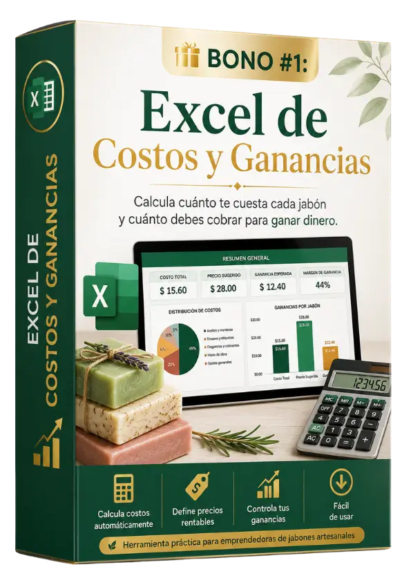 Excel de costos y ganancias para jabones