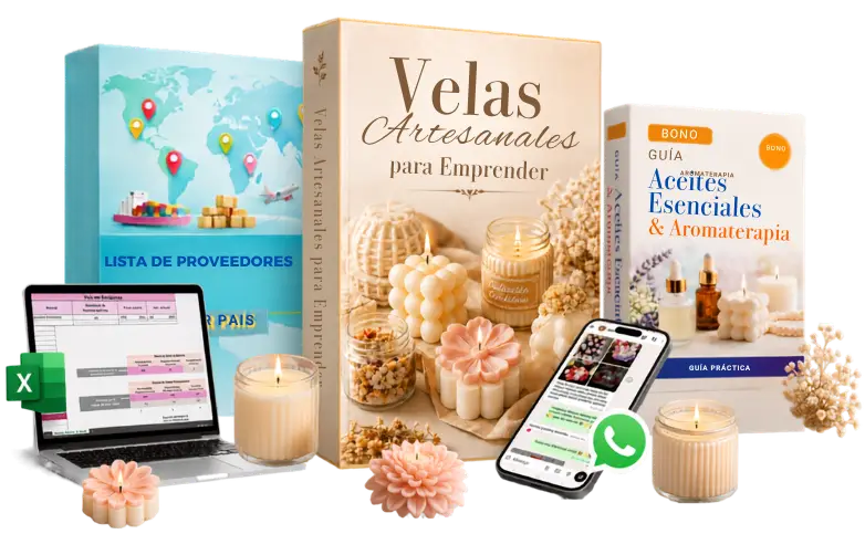 Mockup de la guía de velas artesanales