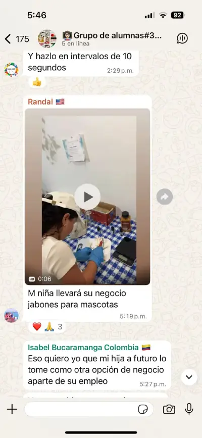 Avance real de alumna del curso de jabones artesanales